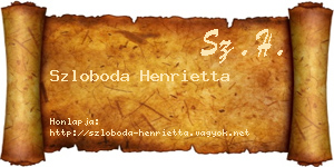 Szloboda Henrietta névjegykártya