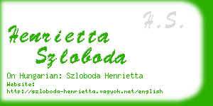 henrietta szloboda business card